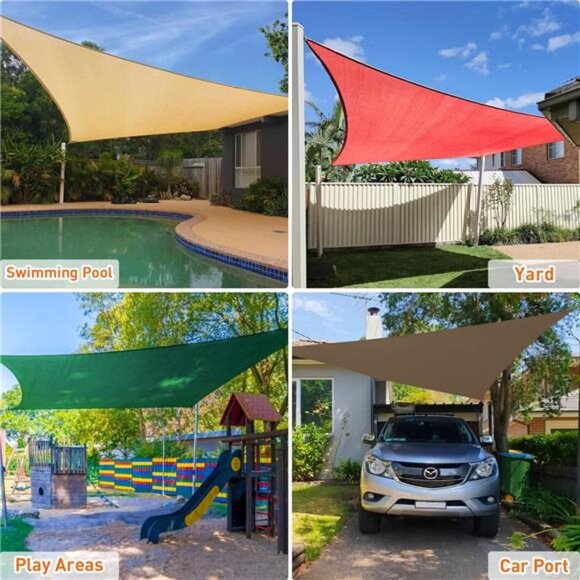 10'x13' Sun Shade Sail Curved Commercial Outdoor Shade Cover Sand Rectangle - Picture 6 of 6